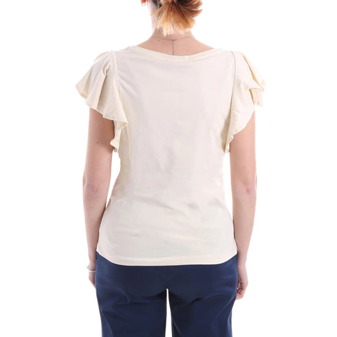 Yes Zee T-shirt T-shirt Donna con stampa e volant S - Francavilla Moda